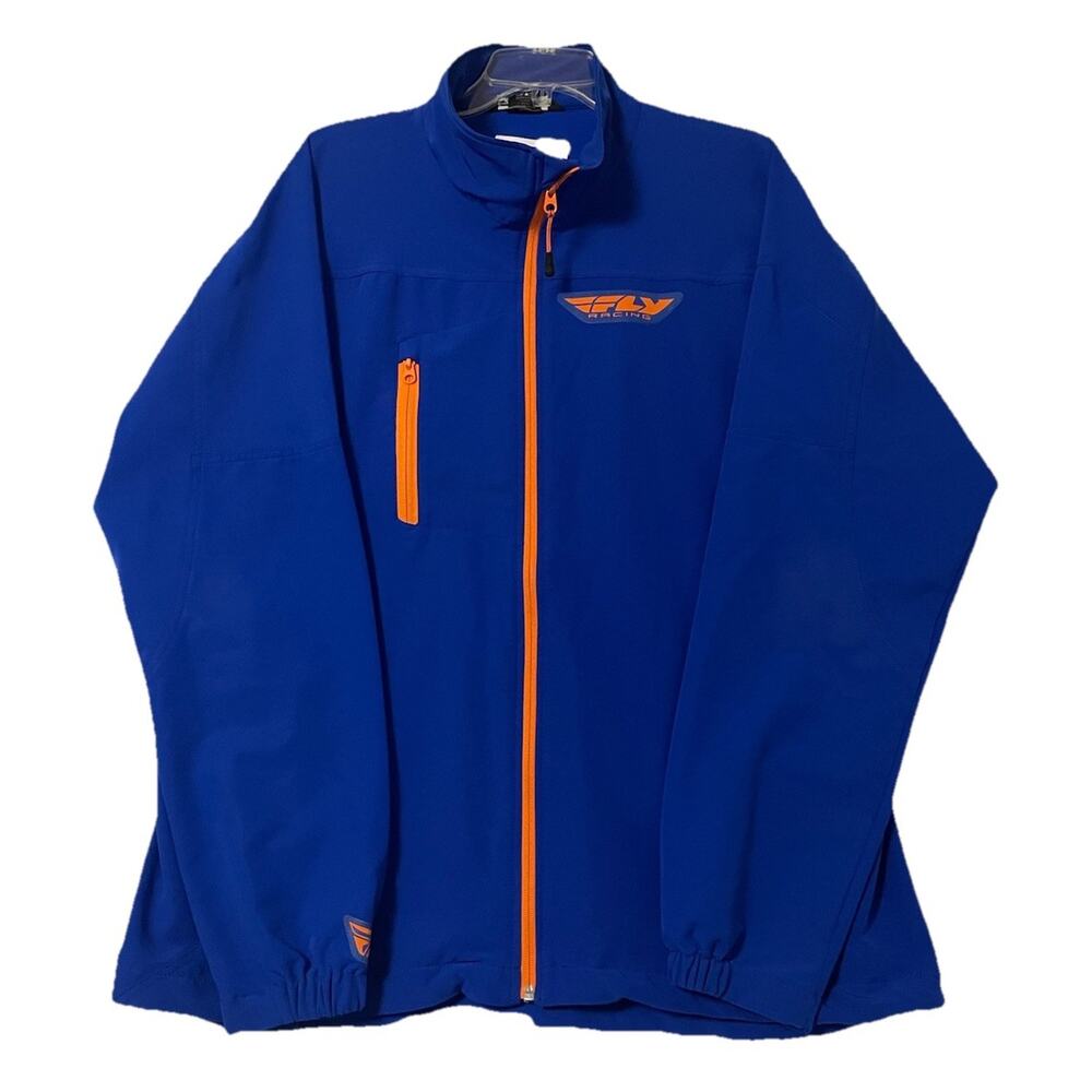 Fly Racing Jacket Mens XL Lightweight Blue Full Zip Performance Stretch Race